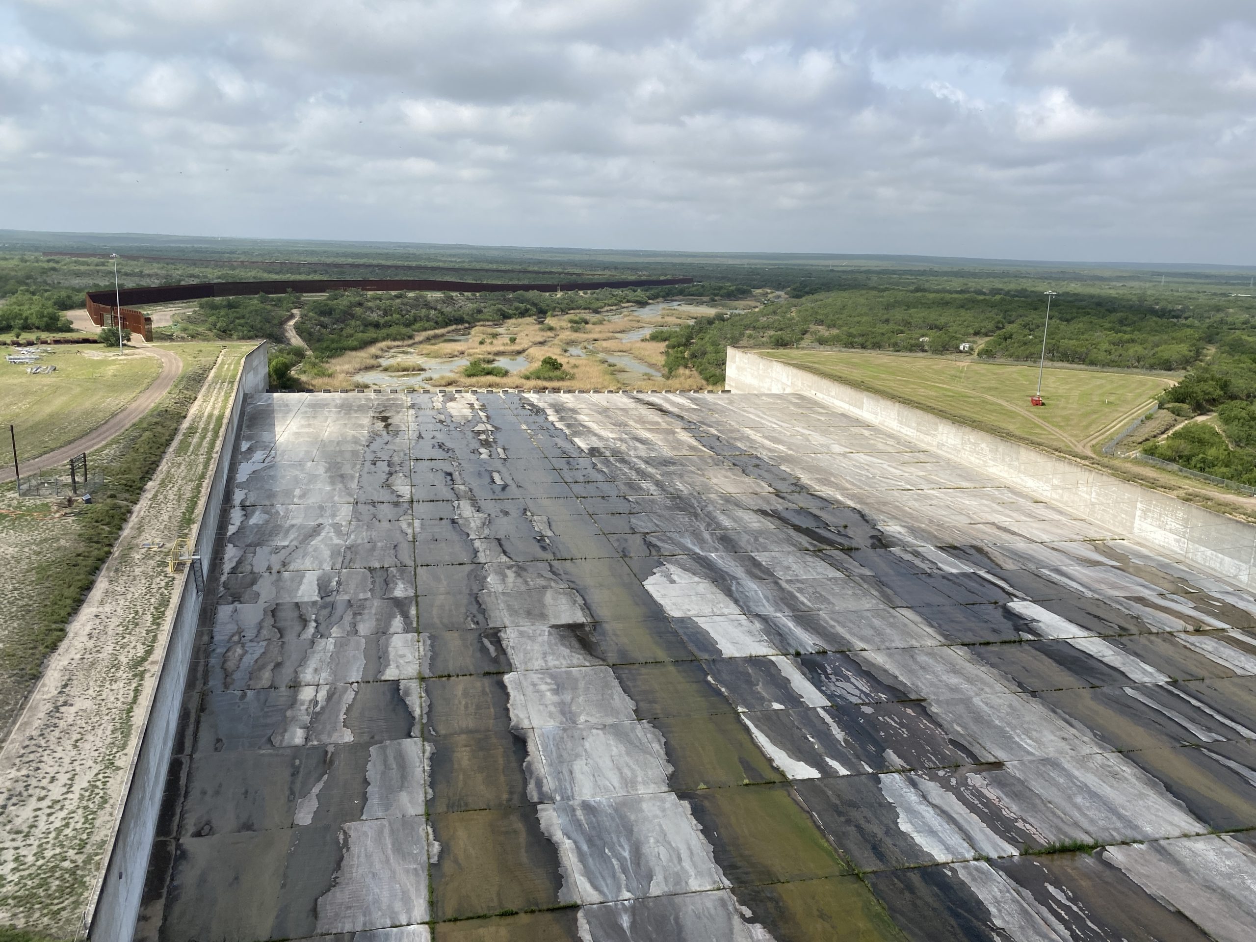 Falcon Dam spillway as seen from the top of the dam